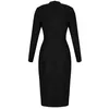 Ocstrade Women Black Bandage Dress Bodycon New Arrivals Sexy Cut Out High Neck Long Sleeve Party Rayon Bandage Midi Dress 201029