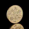 10pcs Skull Pirate Ship Gold Treasure Coin Craft Lion of Sea Running Wild Collectible Vaule Badge3015209