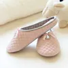 Lovely Bowtie Winter Women Home Slippers For Indoor Bedroom House Soft Bottom Cotton Warm Shoes Adult Guests Flats Y200106