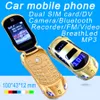 Ontgrendeld Mini Flip Leuke 911 Autosleutel Mobiele Telefoons Luxe Dual Sim Card LED-lampjes Magic Voice Bluetooth Dialer Ondersteuning MP3 recorder Cartoon kinderen Cellphone