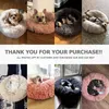 Donut Cat Bed Fauxe Fur Dog Leds для средних маленьких собак самостоятельно потепление в помещении круглой подушки Cuddler LJ201028