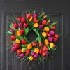 Kunstmatige tulp voordeur bloem krans pompoen bessen esdoorn bladeren partij bruiloft kerstmis halloween hangende decor y200903