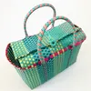 Women Weave Beach Woven Bucket Casual Handbags Bags Popular Receive Plastic Basket Shopping Tote Storage Bag94128648812207