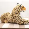 87 cm längd verkliga djur leopard leksak docka mjuk plysch simulering liggande leopard gåva för pojkar jugueter brinquedos hem dekor lj201126