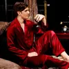Heren zijden satijnen pyjamaset Pyjamaset Nachtkleding Loungewear S LJ201113254m
