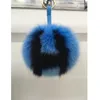 Niestandardowe 15 cm Big Y torba Pompon Pompon Blak Luksus alfabet Fox Fur Fur Ball Pom Pom pokaź