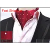 Gravatas masculinas gravatas vintage com bolinhas florais para casamento formal gravata ascot plissada individual estilo britânico cavalheiro poliéster seda gravata de pescoço Summa