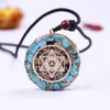 Orgonite Energy Pendant Mehta 특수 에너지 발생기 천사 목걸이 청록색 Chakra 치유를위한 Crystal EMF 보호