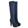 Fashion Female Over The Knee Boots Winter Knee High Boots Women Platform Boots High Heels Long Ladies Shoes Plus Size 43