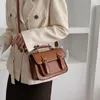 Kreuz Körper Vintage Quadratische Einkaufstasche 2021 Mode Hohe Qualität PU Leder frauen Designer Handtasche Tragbare Schulter Messenger