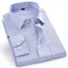 Högkvalitativa män Klänningar Casual Plaid Stripe Långärmad Skjorta Man Vanlig Fit Blue Purple 4XL 5XL 6XL 7XL 8XL Plus Solory T Shirts Y200408