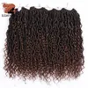 Trenzas rizadas de imitación Locs Trenza de ganchillo sintética Ombre Extensiones de cabello de ganchillo de 14 pulgadas Bohemio para mujeres Cabello preenrollado para mujeres Marley