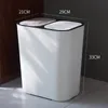 Eco-friendly Trash Can Rectangle Plastic Push-Button Dual Compartment 12liter Recycling Waste Bin Garbage Can DC120 Y200429