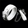 White Leather Bondage Binding Handcuffs Foot Cuffs Restraining Neck Collar Traction Rope Slaves A98