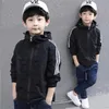 Boys spring jacket 2-15T children long sleeve hooded active windbreaker teenage clothes big boys velvet sport coat boys outwear