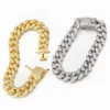 Link Chain Hip Hop Street Rock Bustdown Armband Gold Plate Fashion Armband Ship AB12312077