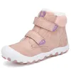 Winter Kinder Jungen Outdoor Leder Schnee Kinder Knöchel Warme Plüsch Pelz Stiefel Mädchen Mode Flache Schuhe LJ201029