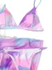 Lyxig designer Kvinnors badkläder bikini tryckt 3-bitars baddräkt split sexig backls bikini