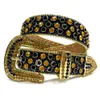 Nieuwe westerse strass riem verwijderbare gesp cowboy bling bling leer kristal luxe bezaaide riemen voor mannen dames7321059