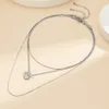 Simple Heart Thin Snake Chain Necklace for Women Girls Egirl Goth Vintage Choker OT Buckle Pendant Neck Jewellery Gifts