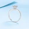 Olid 925 Sterling Silver 3EX Round Cut 1.0ct VVS1 D Real Moissanite Passed Test Diamond Rings for Women