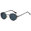 Punk Sunglasses Heavy Metal Rock Tendência Sun Óculos para Homens Rodada Malha Malha Decorativa Óculos Atacado