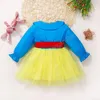 vestiti per bambini ragazze Dot Bow vestito infantile bambino filato netto pizzo maglia abiti da principessa moda estate primavera autunno abbigliamento per bambini