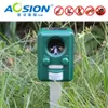 Kostenloser Versand AOSION Outdoor Solar Ultraschall Tierkontrolle Garten Verwendung blinkender Fuchs Fledermäuse Vögel Hunde Katzen Repeller Repellent Y200106