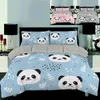 ZEIMON Cartoon Panda 3D Bedding Set Printed Cute Animal Duvet Cover Set Twin Full Queen King Size Bedspread For Girl Kids Gifts 201119