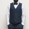 2021 Klasik Gri Damat Yelekler Yün Groomsmen Yelek Slim Fit Erkek Elbise Takım Elbise Yelek Balo Yemeği Parti Düğün Kıyafetleri Yelek Custom Made