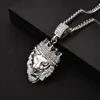 Hip Hop bijoux tête de lion pendentif collier avec chaîne en or roi couronne glacé collier pour hommes/femmes 200928