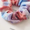 Velvet Hairband Tie Dye Zespoły Do Włosów Elastyczne Kobiety Opaska Girls Holder Ponytail Scrunchies Akcesoria do włosów 6 kolorów Wholesal