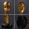 Accessori per la decorazione della casa Il silenzio è statue d'oro per la decorazione Statua del volto umano Scultura astratta Decorazioni africane per la casa T2006244068283