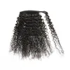 VMAE Indien Gros Naturel Noir 12 à 26 Pouces 120g Bouclés 3A 3B 3C Kinky Bouclés Cordon Queue De Cheval Vierge Extensions de Cheveux Humains