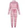 Women's Tracksuits Women Winter Christmas Elk Printed Pajama Sets Full Sleeve Suit Fashion Adult Year Clothes Top Pants Xmas Sleepwear