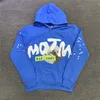 거품 인쇄 HOODIE 남자 여자 1 고품질 Streetwear 무거운 직물 풀오버 Hoody