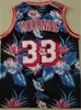 Blommig baskettröja Penny Hardaway Dwyane Wade Allen Iverson Stephen Curry Alonzo Mourning All Stitched Black Top Quality