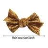 30 stycken baby tjejer glitter hår bågar clips 3inch sparkly glitter sequin bows alligator hårklipp helt fodrade hår tillbehör lj201226