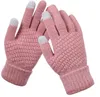 modelos de invierno explosión antideslizante guantes de la pantalla táctil caliente hombres de las mujeres de lana caliente artificial Stretch Knit manoplas 2pcs un par