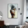 Płótno malowanie plakatów ściennych i druk dziewczyna płomień nowoczesny abstrakcyjny mural ścienny zdjęcia do dekoracji salonu El 2718114700