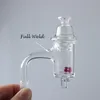 Rookaccessoires Volledige lasafgeschuinde rand Quartz Enail Banger met draaiende UFO Carb-dop en robijnrode parels Geschikt voor glazen waterpijpen