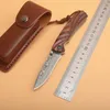 Coltello pieghevole Damasco di alta qualità VG10-Lama in acciaio di Damasco Lama in palissandro Manico con cuscinetti a sfera Coltelli regalo EDC