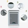 ヴィンテージアルミニウムロック可能セキュアメールレターポストボックスメールボックスホームガーデン用装飾用郵便箱装飾T200117262W