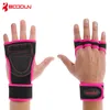 Boodun Sports Tyngdlyftande Gym Handskar Armband Fitness Män Handskar Halvfinger Hantlar Lyft Horisontell Palm Vård Kvinnor Handskar Q0107