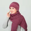 Beanie/Skull Caps Women Knitted Hat With Scarf Sets Female Thickening Cap Shawl Set Warm Windproof Outdoor Snow For Ladies1
