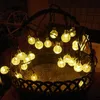 LED Fairy Lights Crystal Ball Garland Solar Garden String Lights Ampoules imperméables extérieures Twinkle Décoration de fête de Noël Y200903