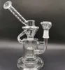 9 polegadas de vidro de vidro reciclador Bongs Dab Rigs petróleo de água com 14mm articulação feminina para fumar