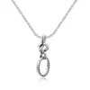 CKK Knotted Heart Necklace Kolye Choker Women Jewelry Collares de moda 925 Sterling Silver Chain Colar bijoux Femme Collier Q0531