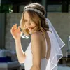 één-laags flash Crystal Stretch Headband Wedding Bridal Veil Flower Girl Veils Haar krans voor accessoires