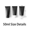 50 ml 100 ml Noir Mat Vide Squeeze Bouteille Crème Cosmétique Emballage Tube Maquillage Lotion Pour Le Corps Voyage Conteneur En Plastique Flip Cap